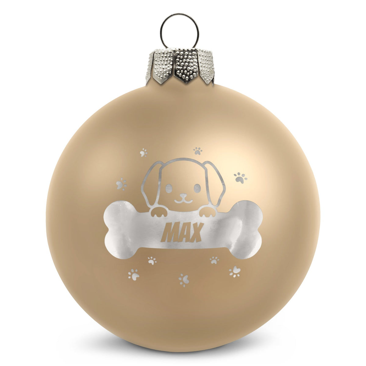 Weihnachtskugel für Hund & Katze – Beige matt