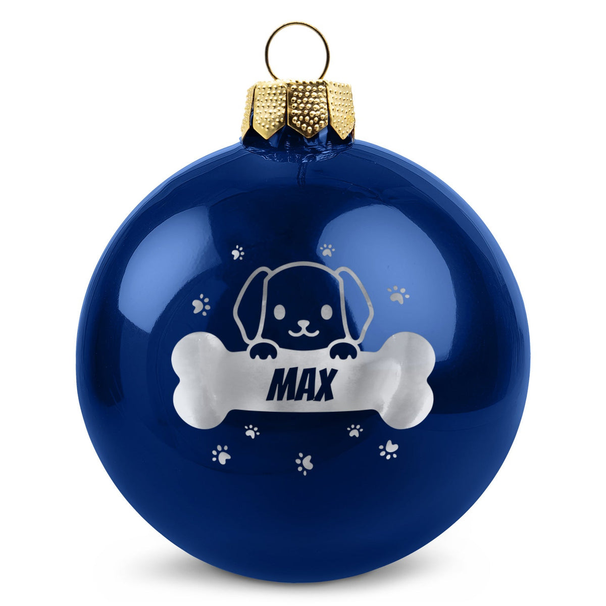 Weihnachtskugel für Hund & Katze – Blau glänzend
