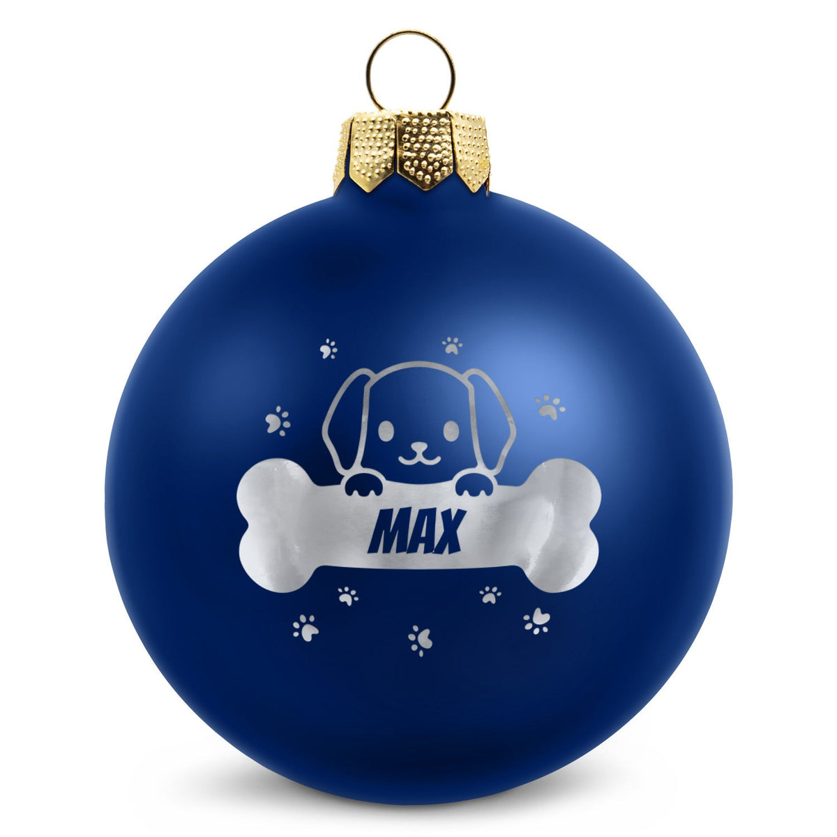 Weihnachtskugel für Hund & Katze – Blau matt