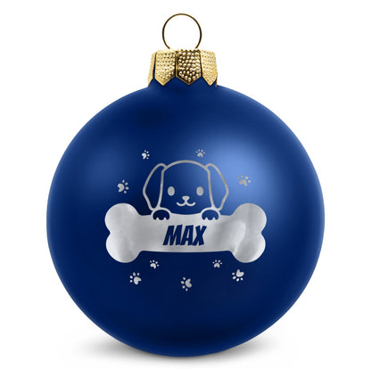 Weihnachtskugel für Hund & Katze – Blau matt