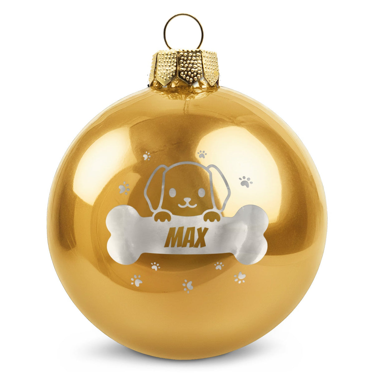 Weihnachtskugel für Hund & Katze – Gold glänzend