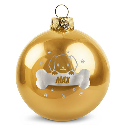 Weihnachtskugel für Hund & Katze – Gold glänzend
