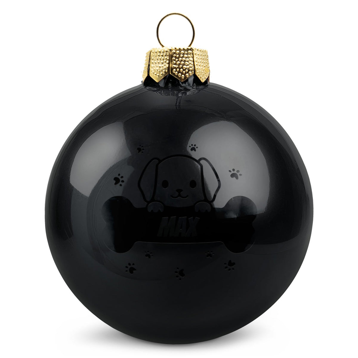 Weihnachtskugel für Hund & Katze – Schwarz glänzend