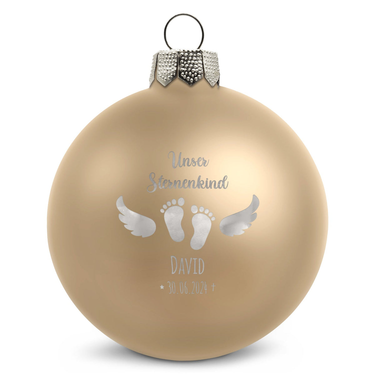 Weihnachtskugel Sternenkind – Beige matt