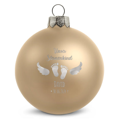 Weihnachtskugel Sternenkind – Beige matt