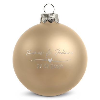 Weihnachtskugel Wedding Love – Beige matt