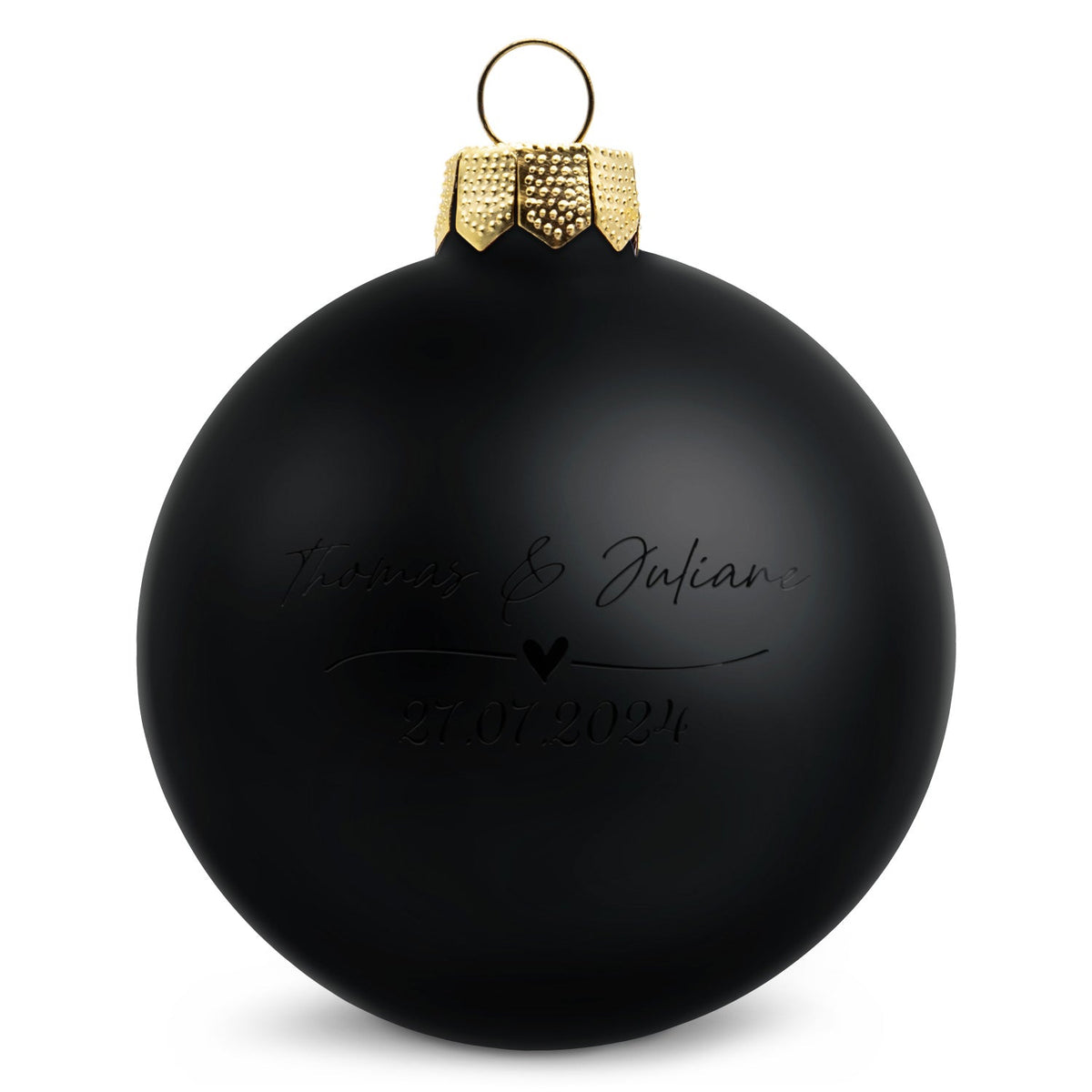 Weihnachtskugel Wedding Love – Schwarz matt
