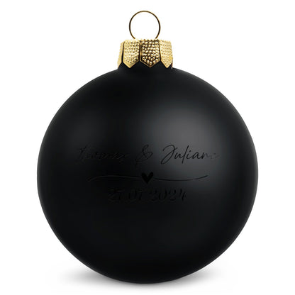 Weihnachtskugel Wedding Love – Schwarz matt
