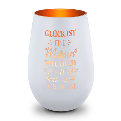 Windlicht „Glück ist eine Mama wie dich zu haben“ – Dekorationsansicht