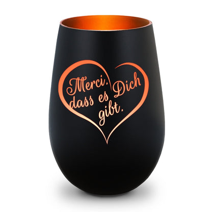 Windlicht „Merci, dass es dich gibt“ – weitere Produktansicht