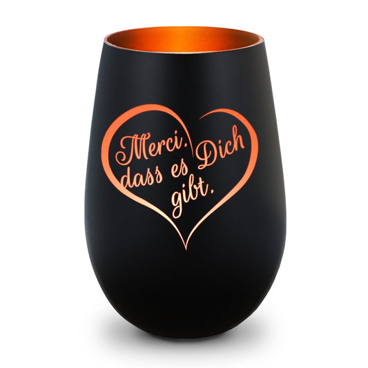 Windlicht „Merci, dass es dich gibt“ – weitere Produktansicht