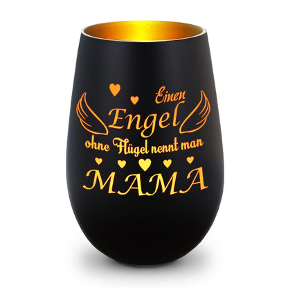 Windlicht „Einen Engel ohne Flügel nennt man Mama“ – Seitenansicht – Galerie 19