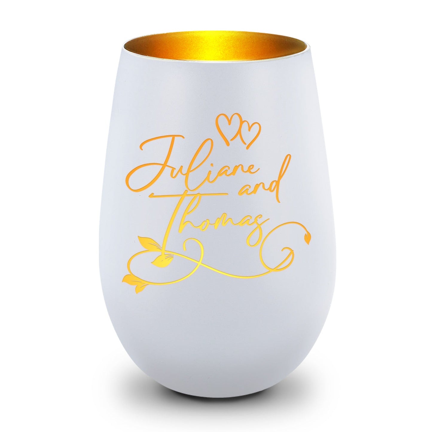 Windlicht „Floral Design“ – Produktansicht mit Gravur