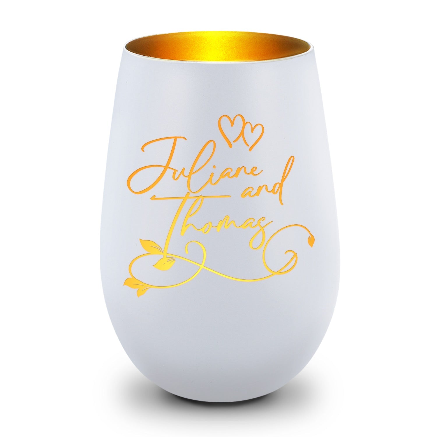 Windlicht „Floral Design“ – Produktansicht mit Gravur