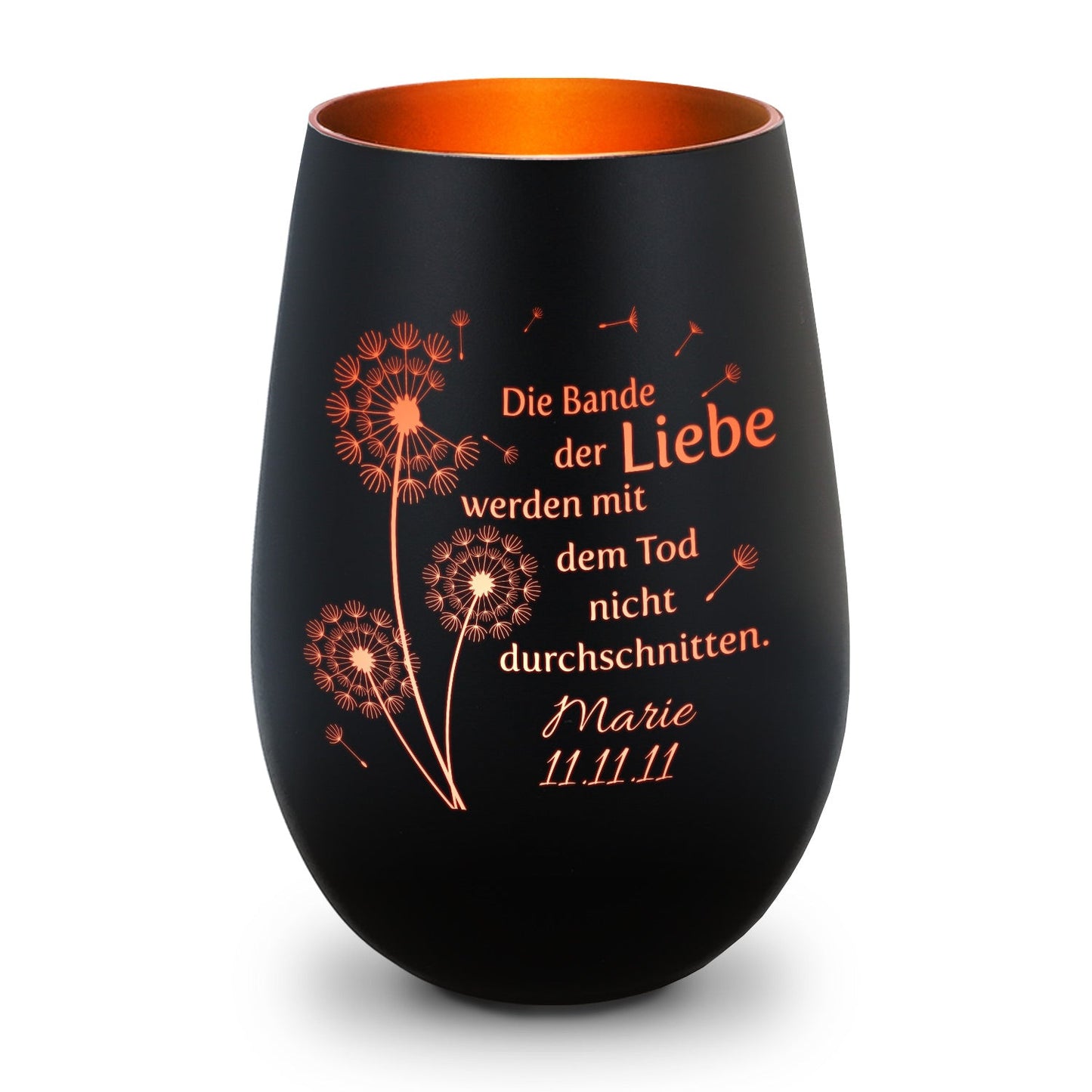 Windlicht „Pusteblumen“ – Gravurdetail