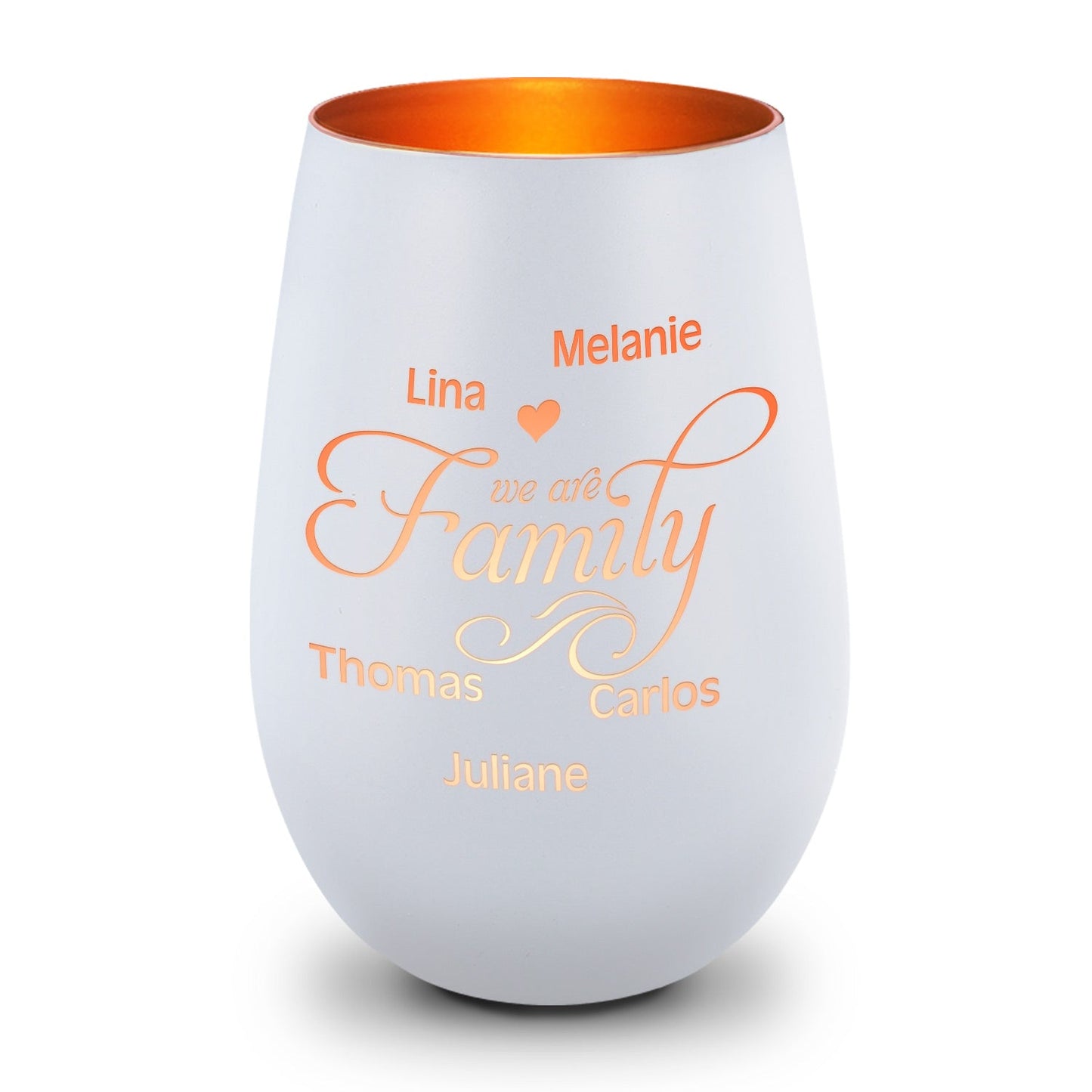 Windlicht „We are Family“ – Dekorationsansicht
