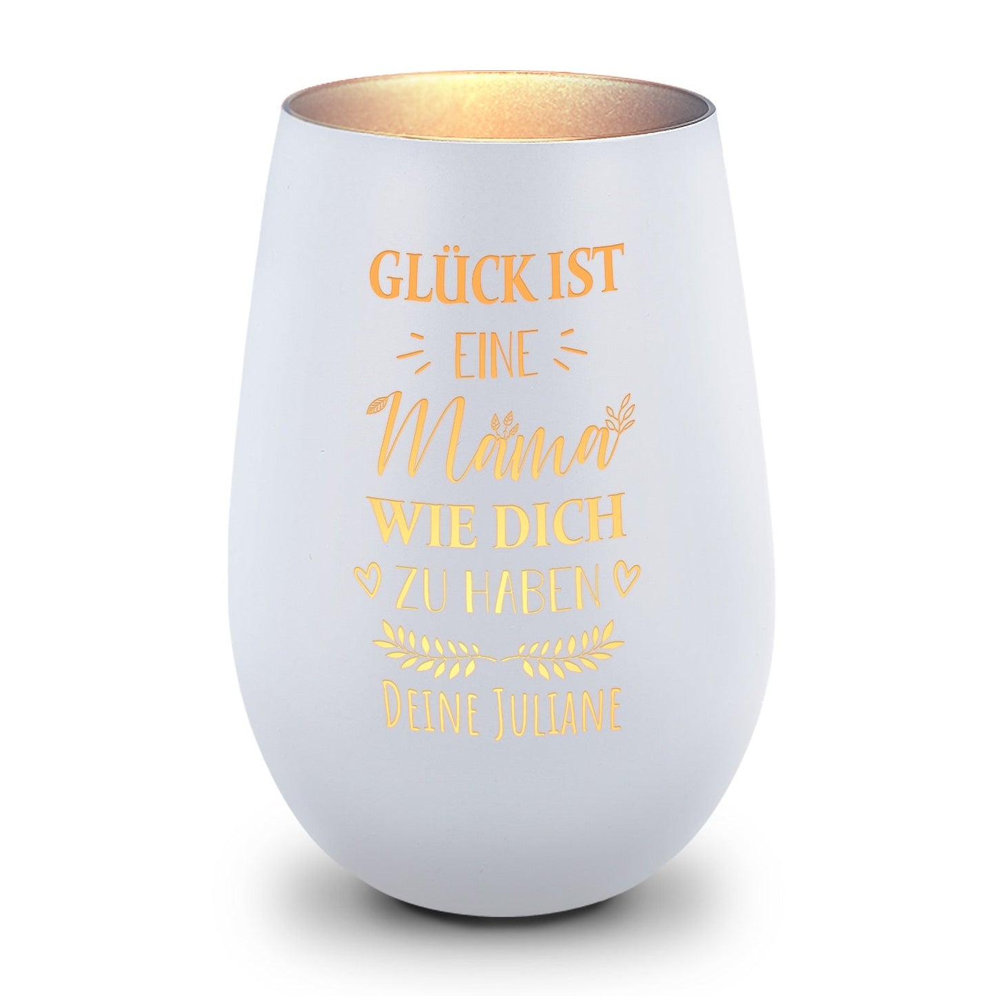 Windlicht „Glück ist eine Mama wie dich zu haben“ – weitere Detailansicht – Galerie 25