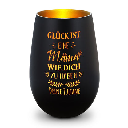 Windlicht „Glück ist eine Mama wie dich zu haben“ – Seitenansicht – Galerie 19