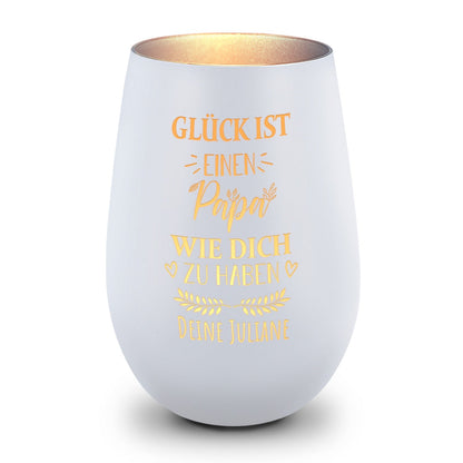 Windlicht „Glück ist einen Papa wie dich zu haben“ – weitere Detailansicht – Galerie 25