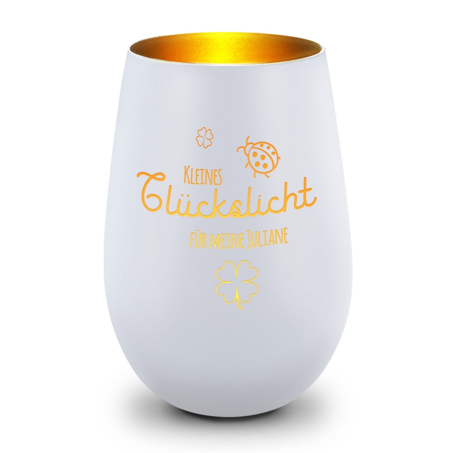 Windlicht „Kleines Glückslicht“ – Gravurdetail