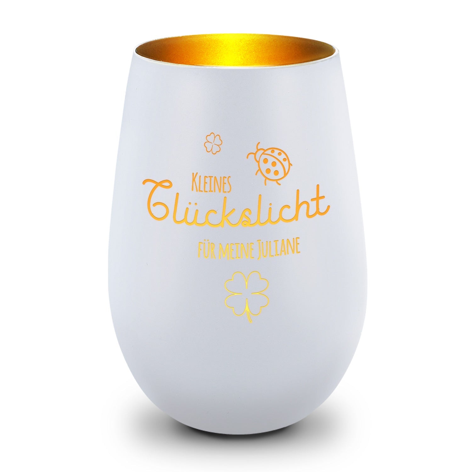 Windlicht „Kleines Glückslicht“ – Gravurdetail