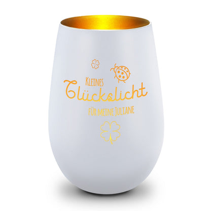 Windlicht „Kleines Glückslicht“ – Gravurdetail