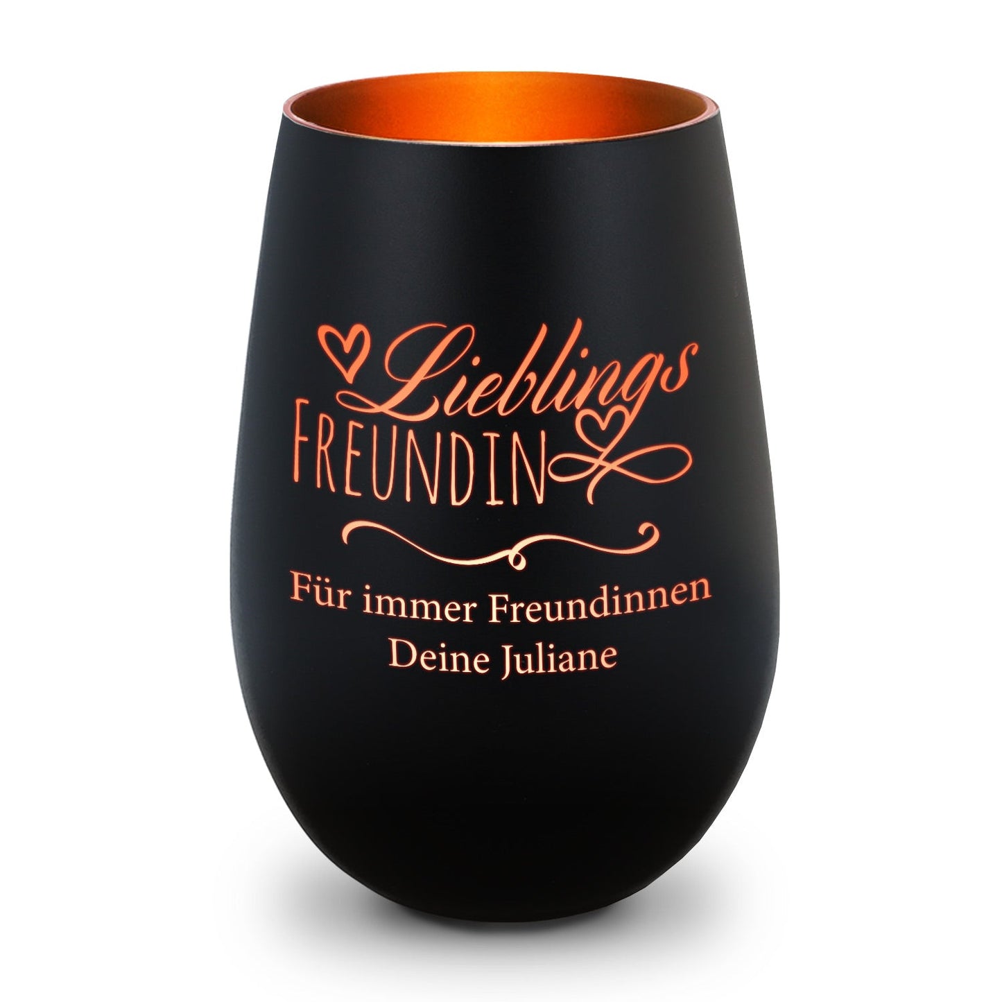 Windlicht „Lieblingsfreundin“ – Gravurdetail