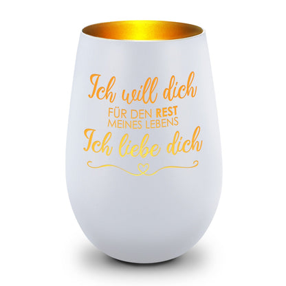 Windlicht „Ich will dich für den Rest meines Lebens“ – Seitenansicht – Galerie 19