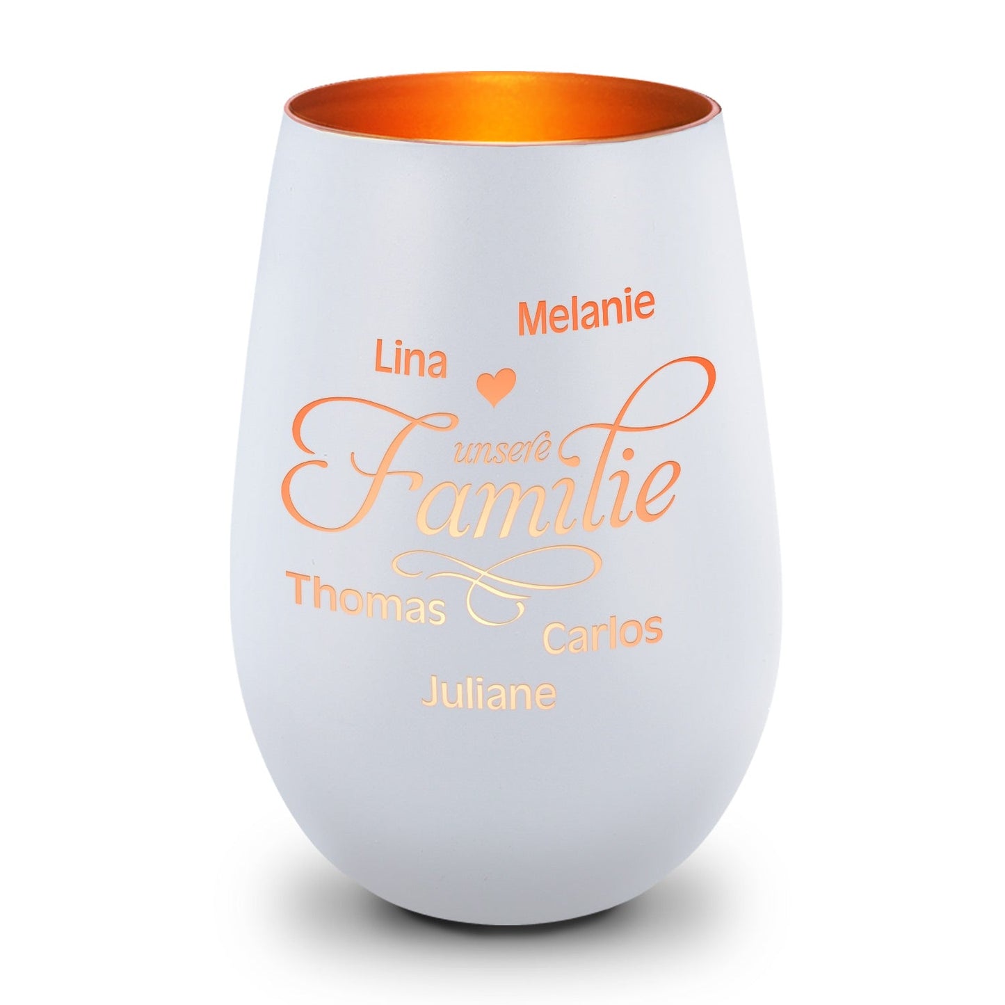 Windlicht „Unsere Familie“ – Dekorationsansicht