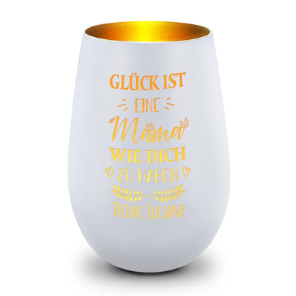 Windlicht „Glück ist eine Mama wie dich zu haben“ – weitere Produktansicht