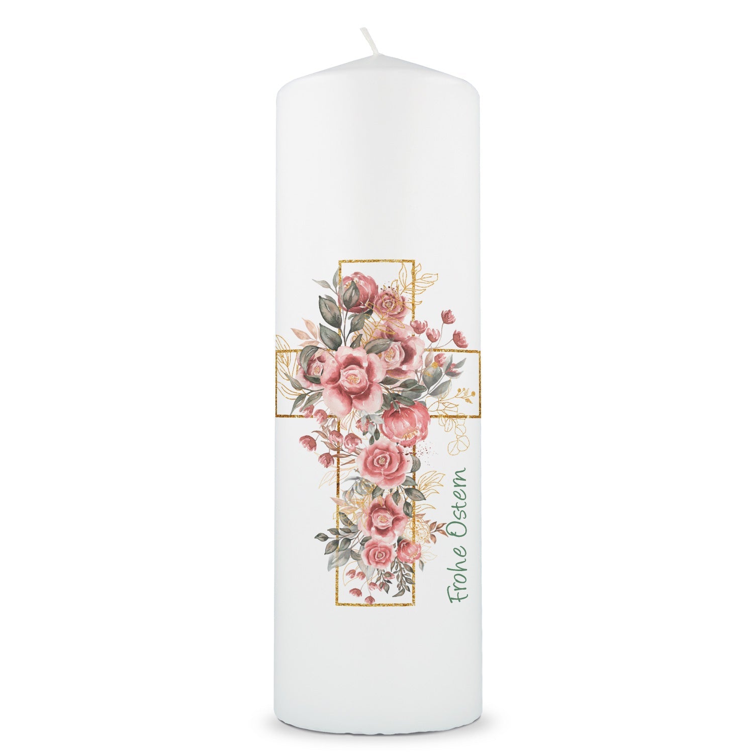 Osterkerze „Blumenkreuz“ – 25 cm – Hauptansicht