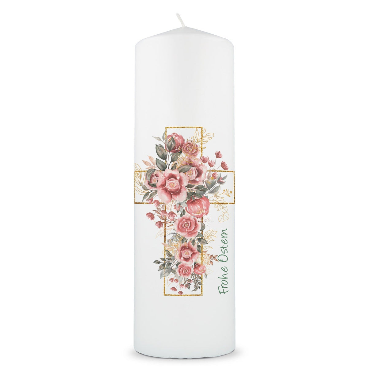 Osterkerze Blumenkreuz im HE Geschenkset