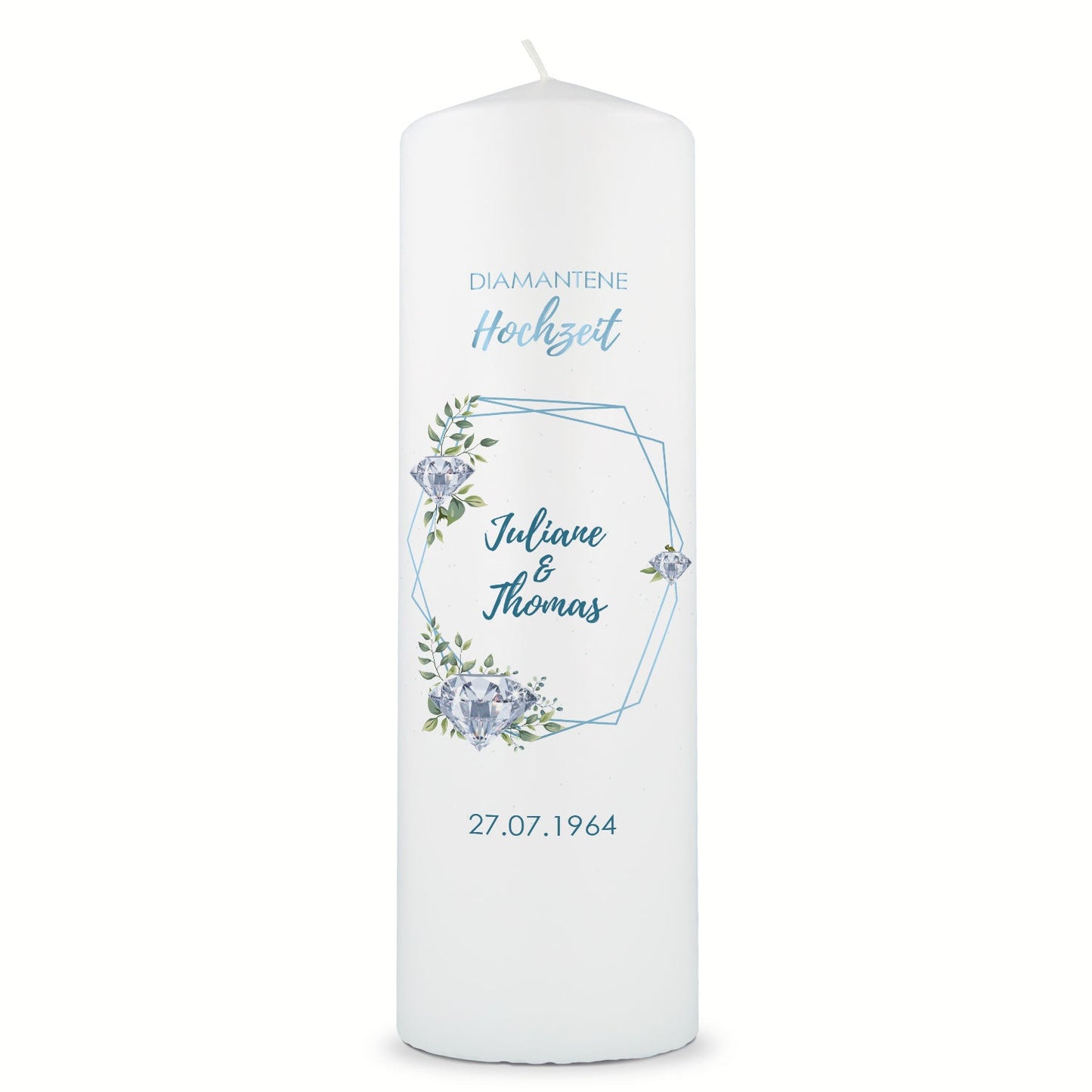 Hochzeitskerze „Diamanthochzeit“ – Motivdetail
