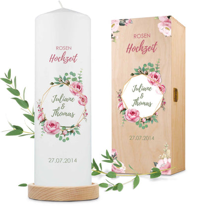 Hochzeitskerze „Rosenhochzeit“ – weitere Produktansicht