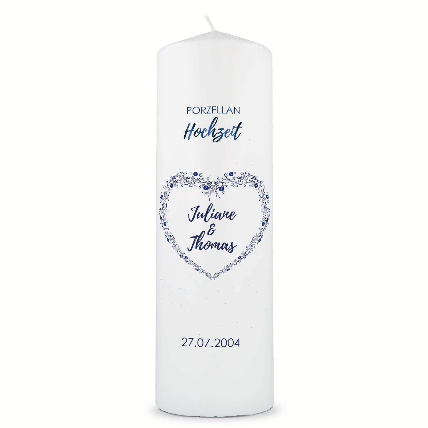 Hochzeitskerze „Porzellanhochzeit“ – Motivdetail