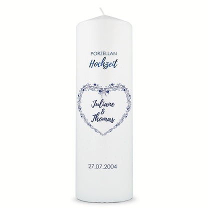 Hochzeitskerze „Porzellanhochzeit“ – Motivdetail