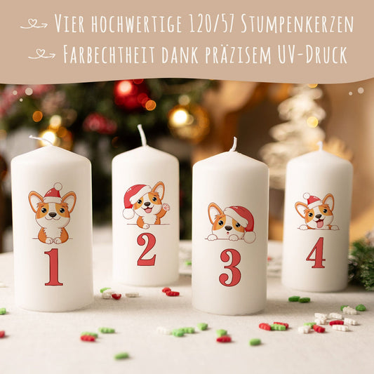 Adventskaarsen „Honden“ – set van 4 voor hondenliefhebbers