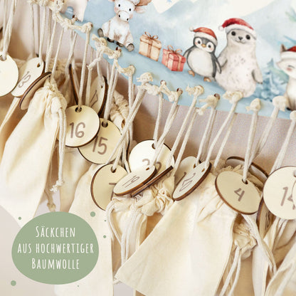 Personalisierter Holz-Adventskalender „Nordpol“ – mit Name