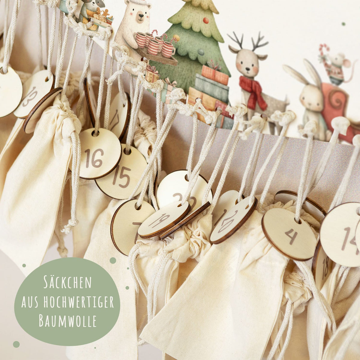 Gepersonaliseerde houten adventskalender „Kerstvoorbereiding“ – met naam