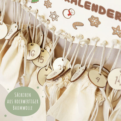 Gepersonaliseerde houten adventskalender „Peperkoek“ – met naam