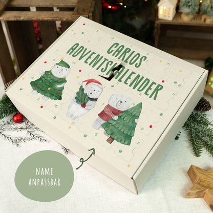 Gepersonaliseerde DIY-adventskalender „IJsberen“ – om zelf te vullen