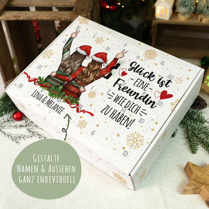 Gepersonaliseerde DIY-adventskalender „Vriendinnen“ – om zelf te vullen