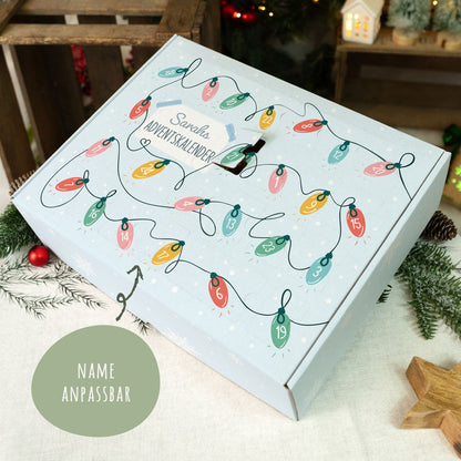 Gepersonaliseerde DIY-adventskalender „Lichtslinger“ – om zelf te vullen