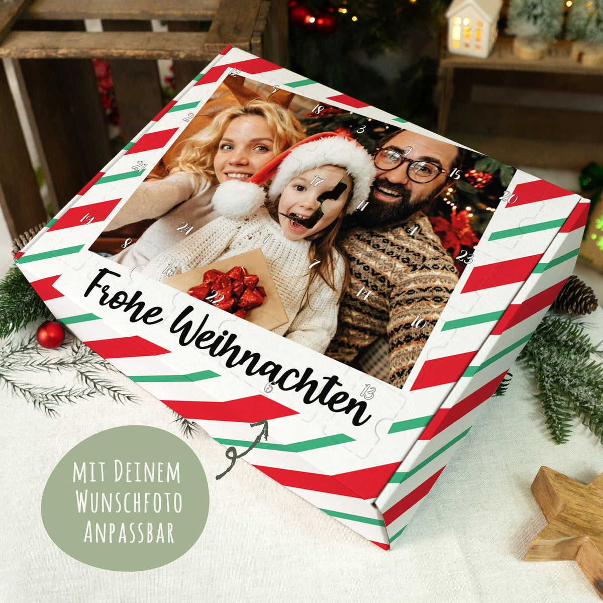 Gepersonaliseerde foto-adventskalender „Retro“ – om zelf te vullen