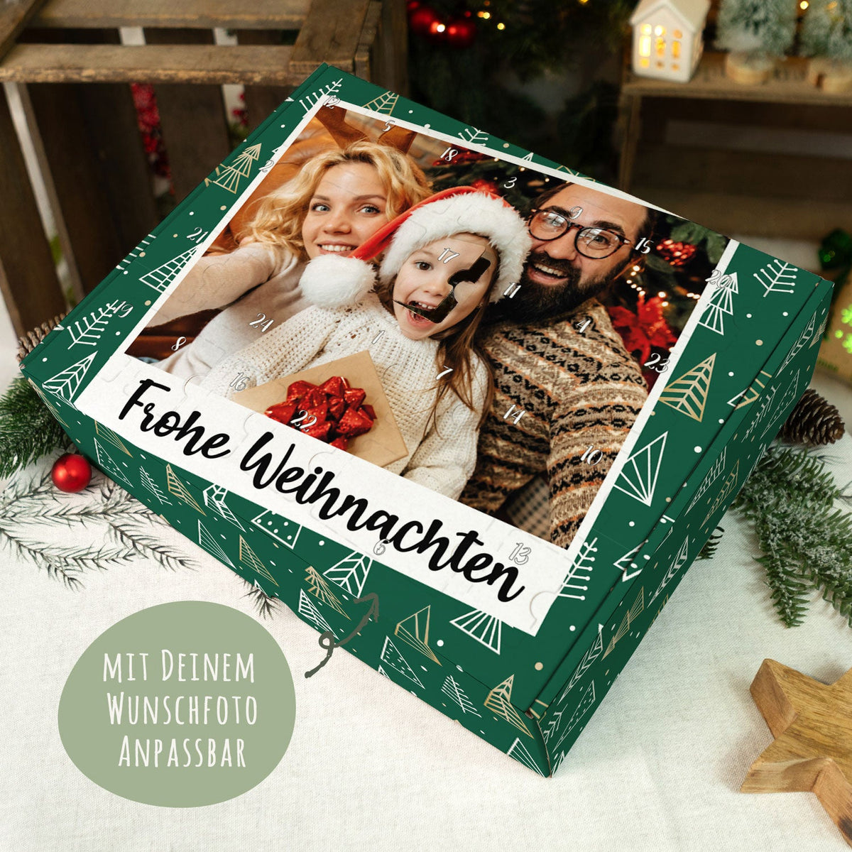 Gepersonaliseerde foto-adventskalender „Retro“ – om zelf te vullen