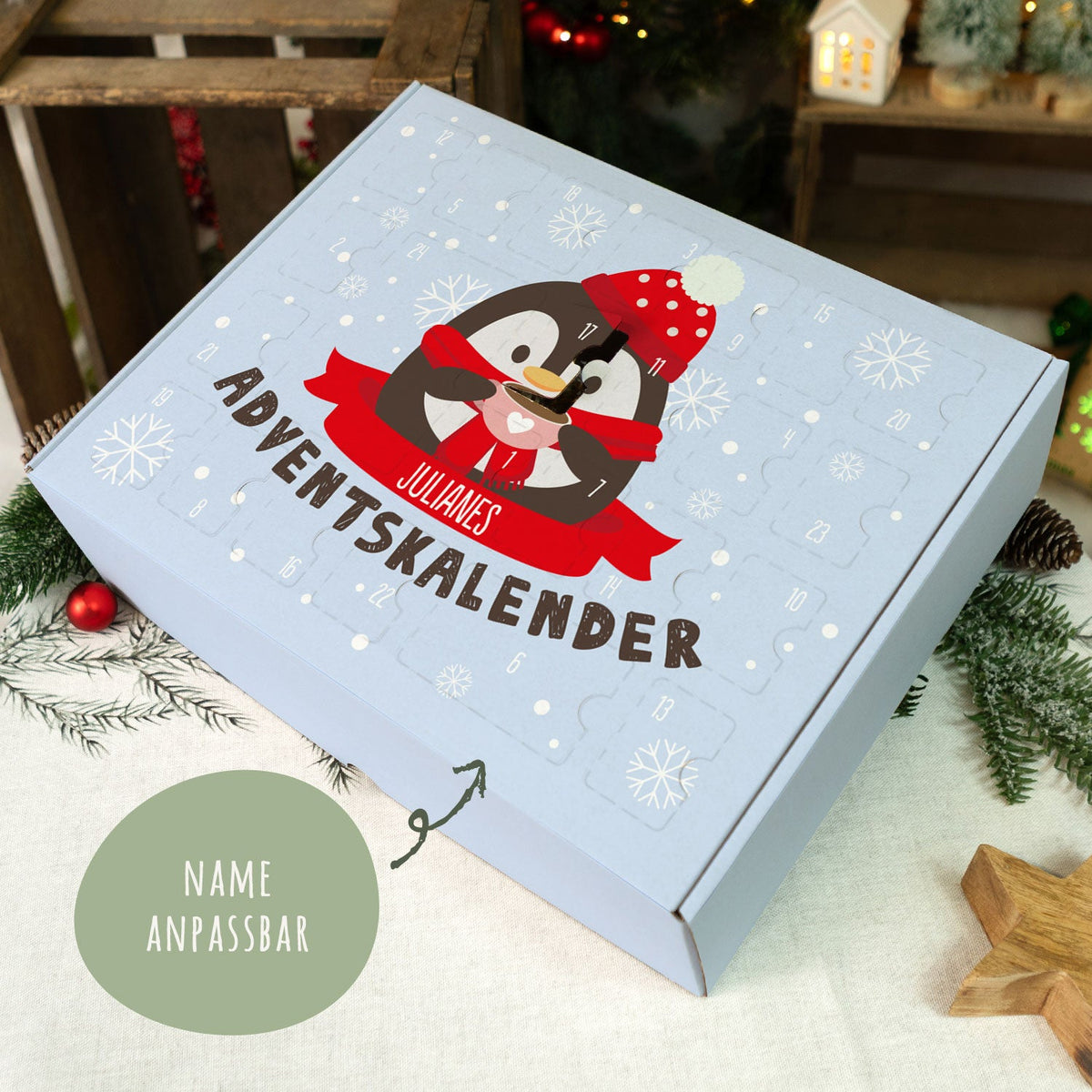Gepersonaliseerde DIY-adventskalender „Kerstdieren“ – om zelf te vullen
