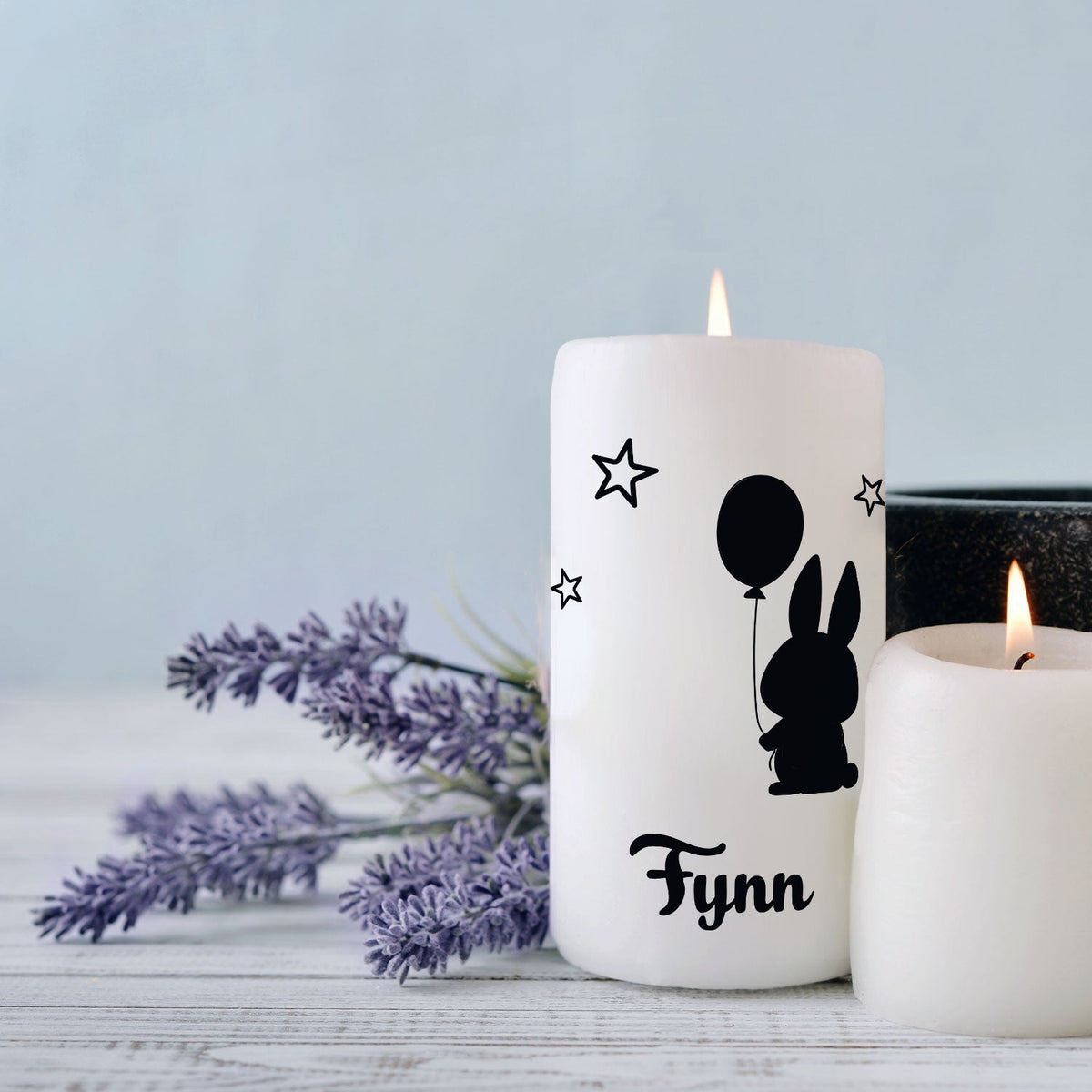Trauerkerze Hase Silhouette – Motivdetail
