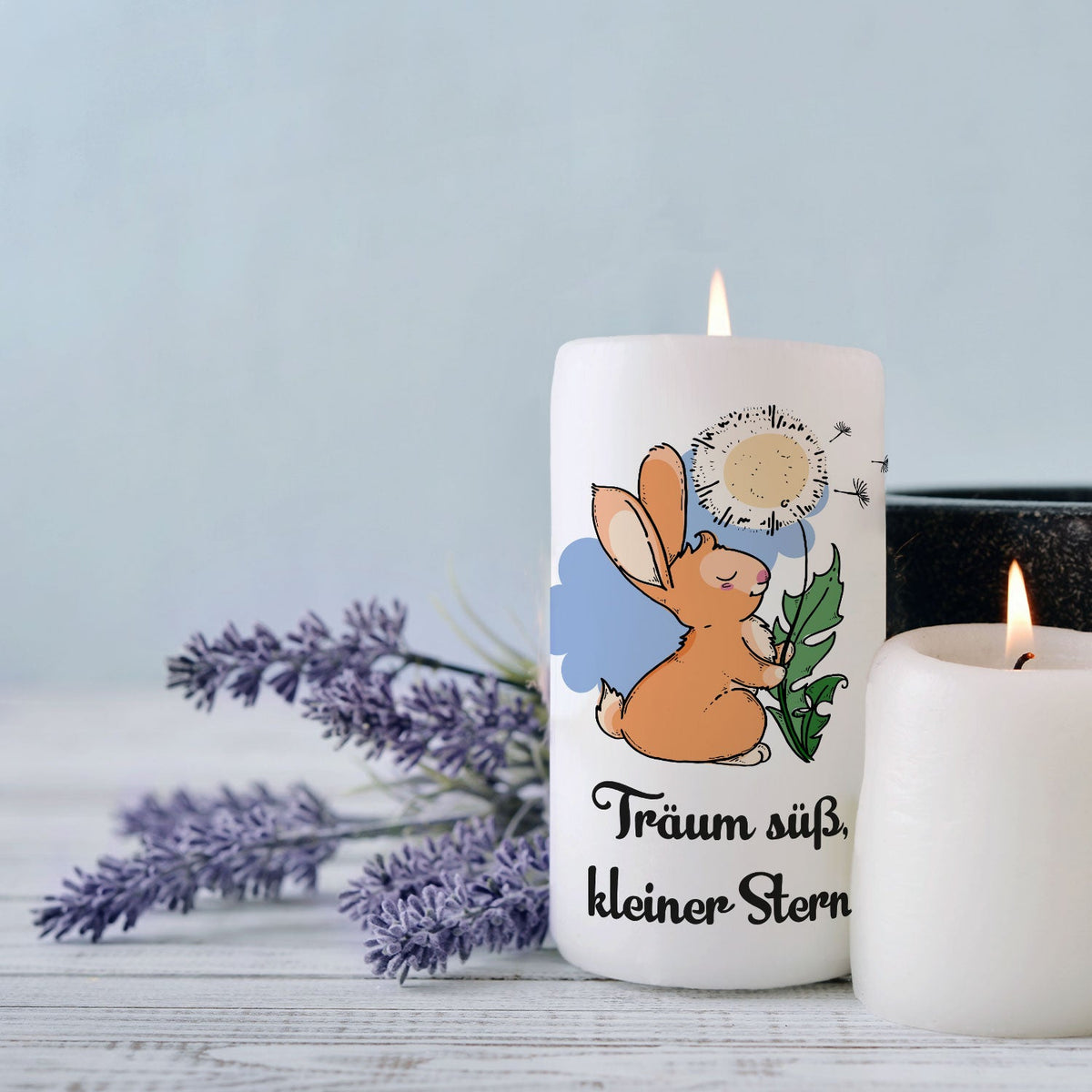 Kleine Sternenkind Kerze Pusteblume verweht
