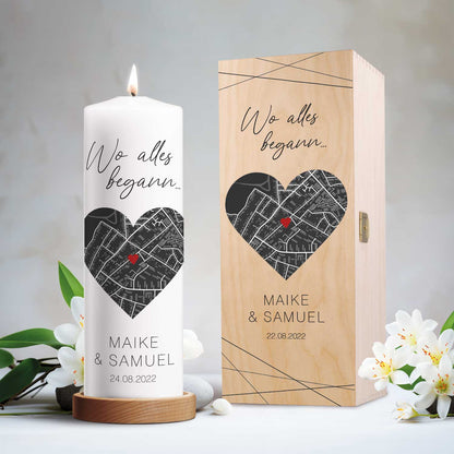 Kerze „Wo alles begann“ – Detailansicht