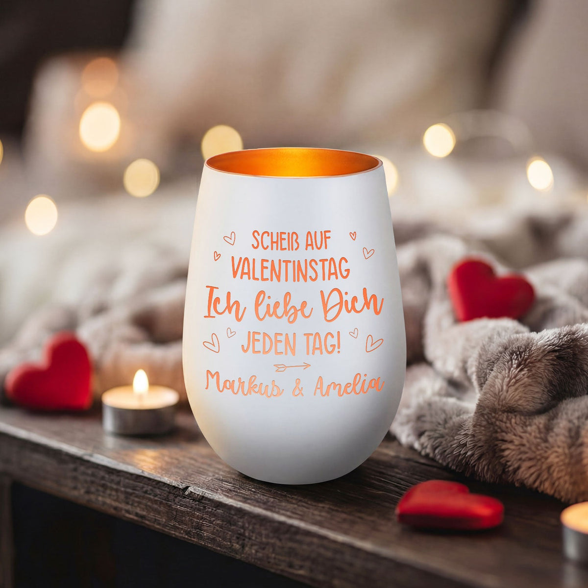 Graviertes Windlicht Scheiß auf Valentinstag – weitere Ansicht 9